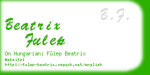 beatrix fulep business card